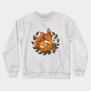 Mother fox and baby fox Crewneck Sweatshirt